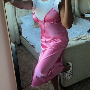Zara Pink Satin Dress